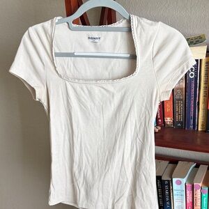 Old Navy Women's White Short Sleeve Top